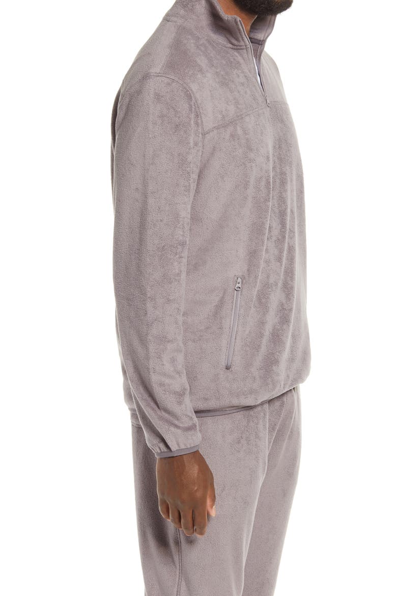 Quarter Zip Fleece Pullover, Alternate, color, SMUDGE
