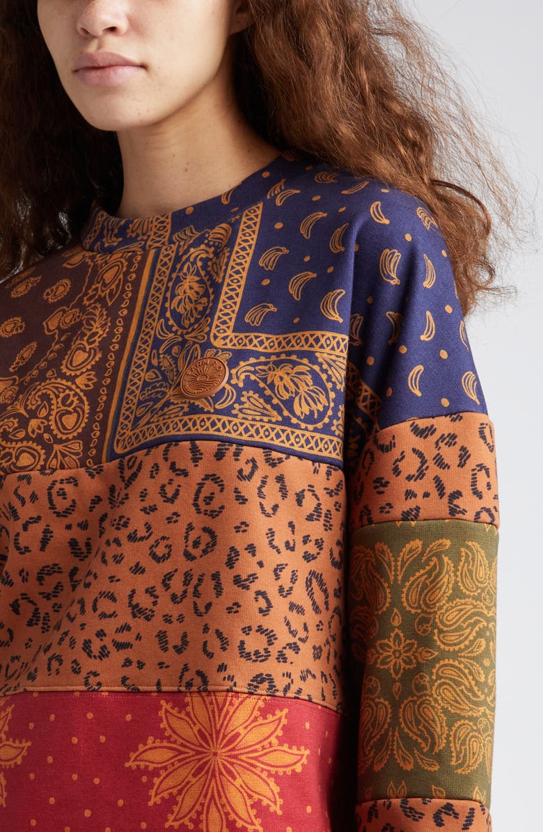 FARM Rio Bandana Dream Patchwork Sweatshirt, Alternate, color, 