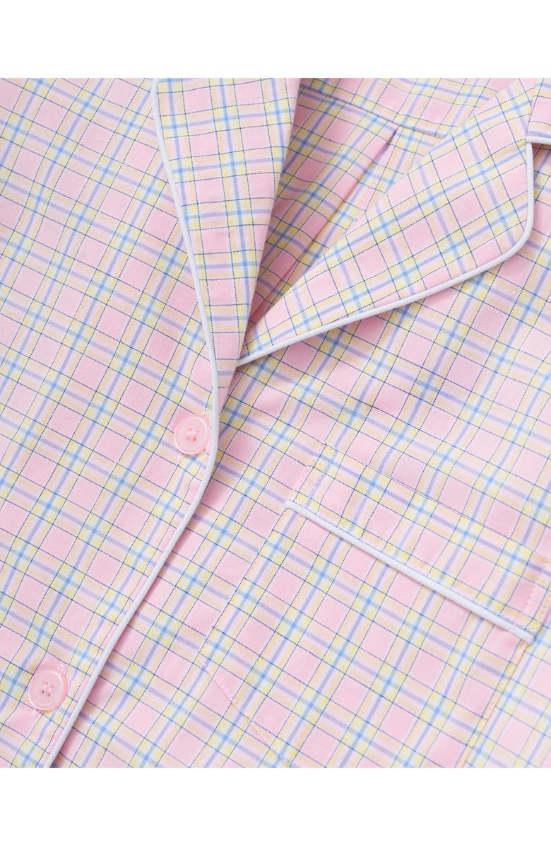 Petite Plume Plaid Cotton Twill Pajamas, Alternate, color, Pink