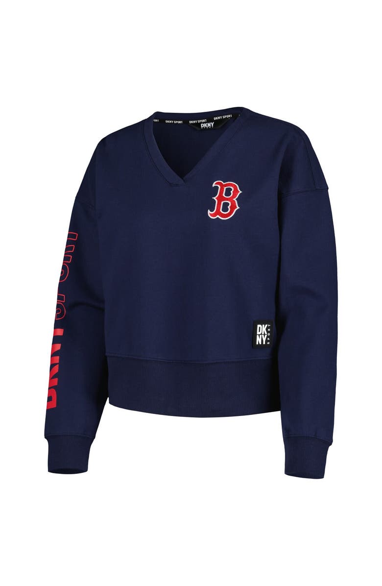 DKNY SPORT Women's DKNY Sport Navy Boston Red Sox Lily V-Neck Pullover Sweatshirt, Alternate, color, Navy