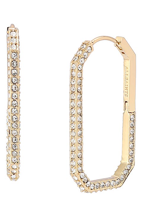 Hattie Crystal Geometric Hoop Earrings