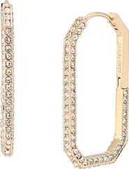 AllSaints Hattie Crystal Geometric Hoop Earrings