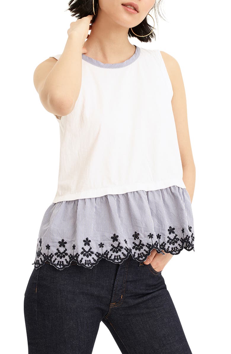 J.Crew Peplum Tulip Back Tank Top, Main, color,
