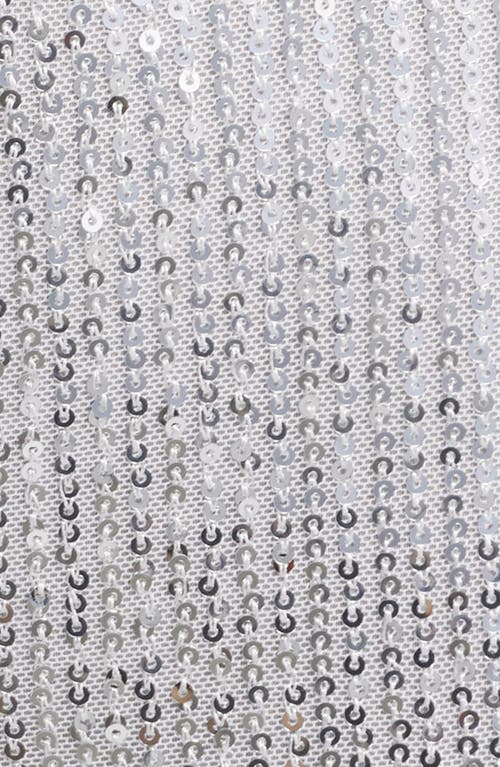 Bebe Sequin Straight Leg Jumpsuit In Silver