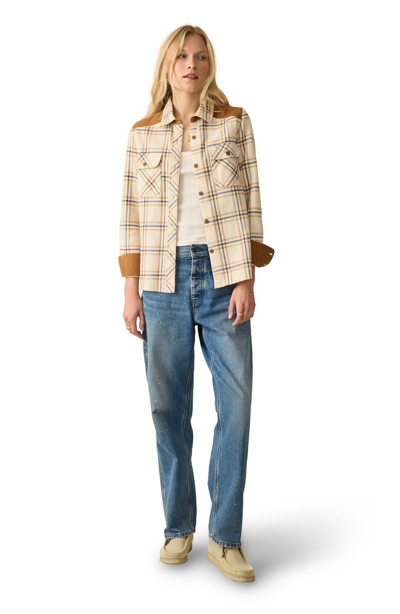 Faherty Daly Plaid Cotton Flannel Shirt, Alternate, color, Sand Dune Plaid