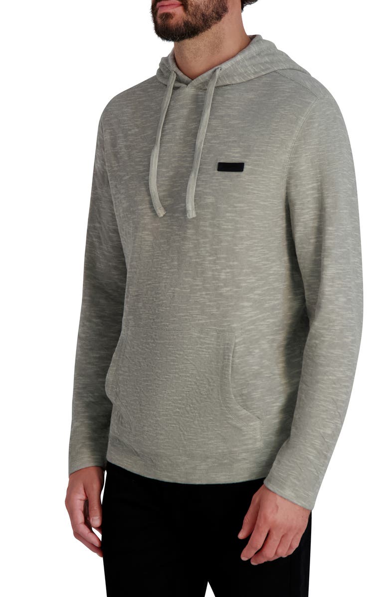 KARL LAGERFELD PARIS Logo Patch Hoodie, Alternate, color, Light Grey