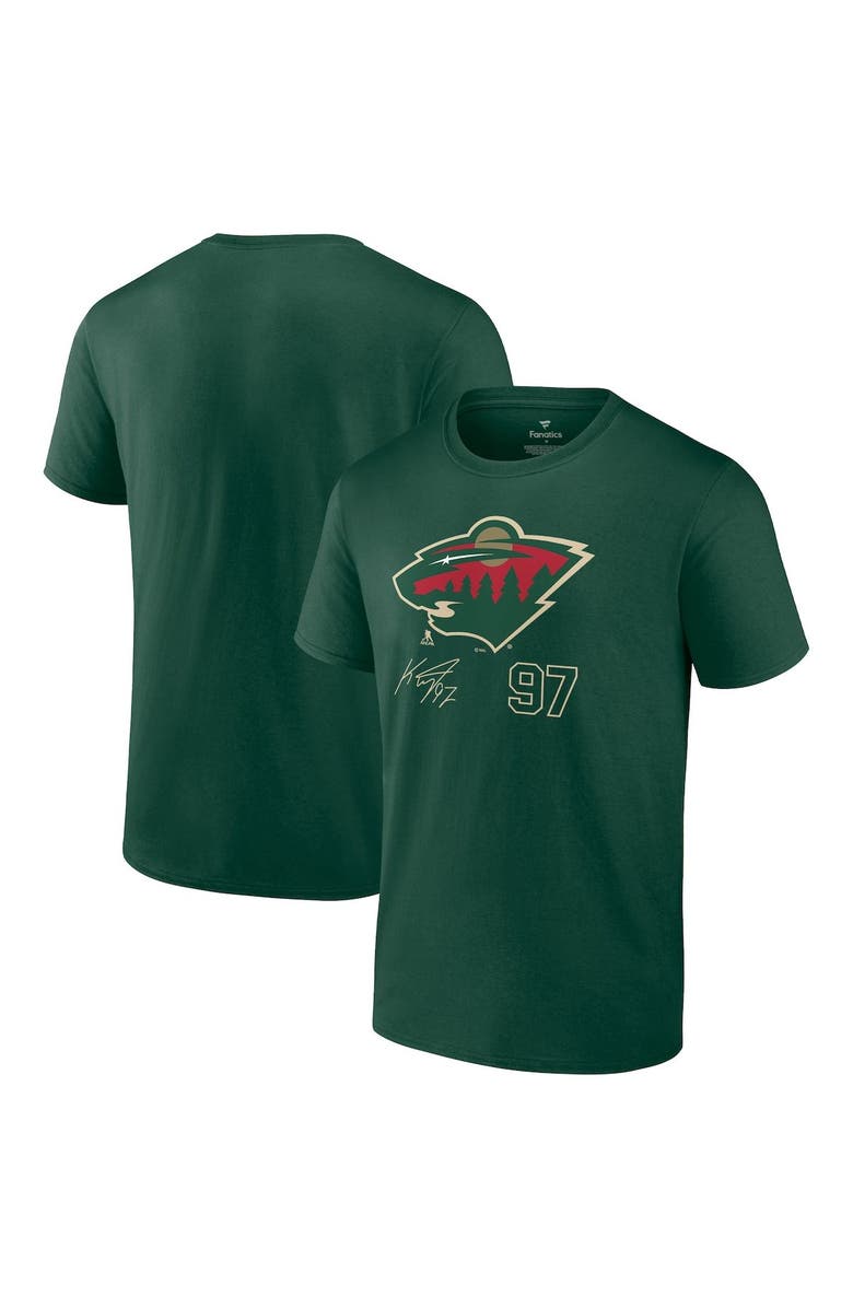 FANATICS Men's Fanatics Branded Kirill Kaprizov Green Minnesota Wild Name and Number T-Shirt, Alternate, color,