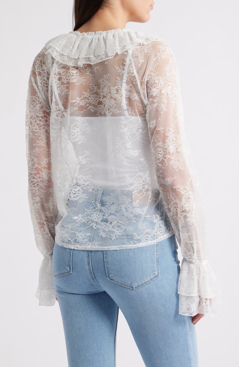 Steve Madden Hamptons Ruffle Lace Top, Alternate, color, 