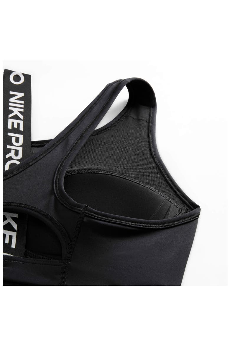 Pro Swoosh Asymmetric Sports Bra, Alternate, color, BLACK/ WHITE