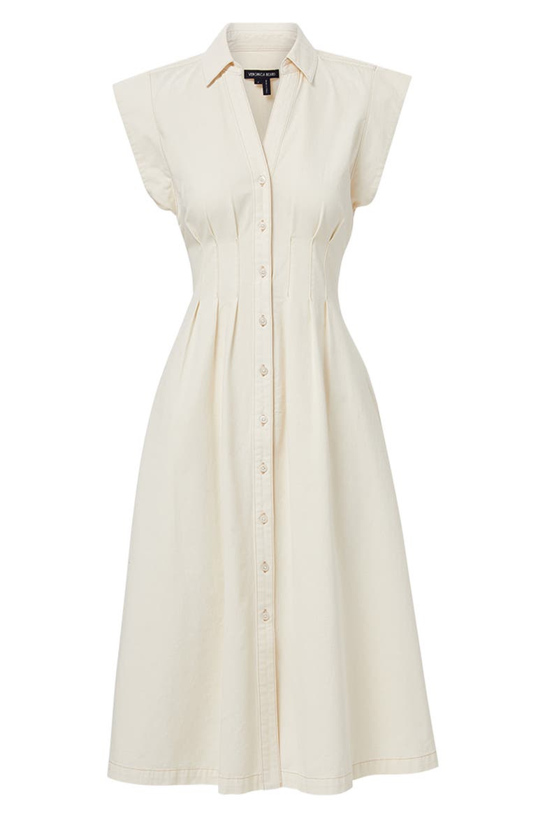 Ruben Cap Sleeve Cotton Midi Shirtdress, Alternate, color, ECRU