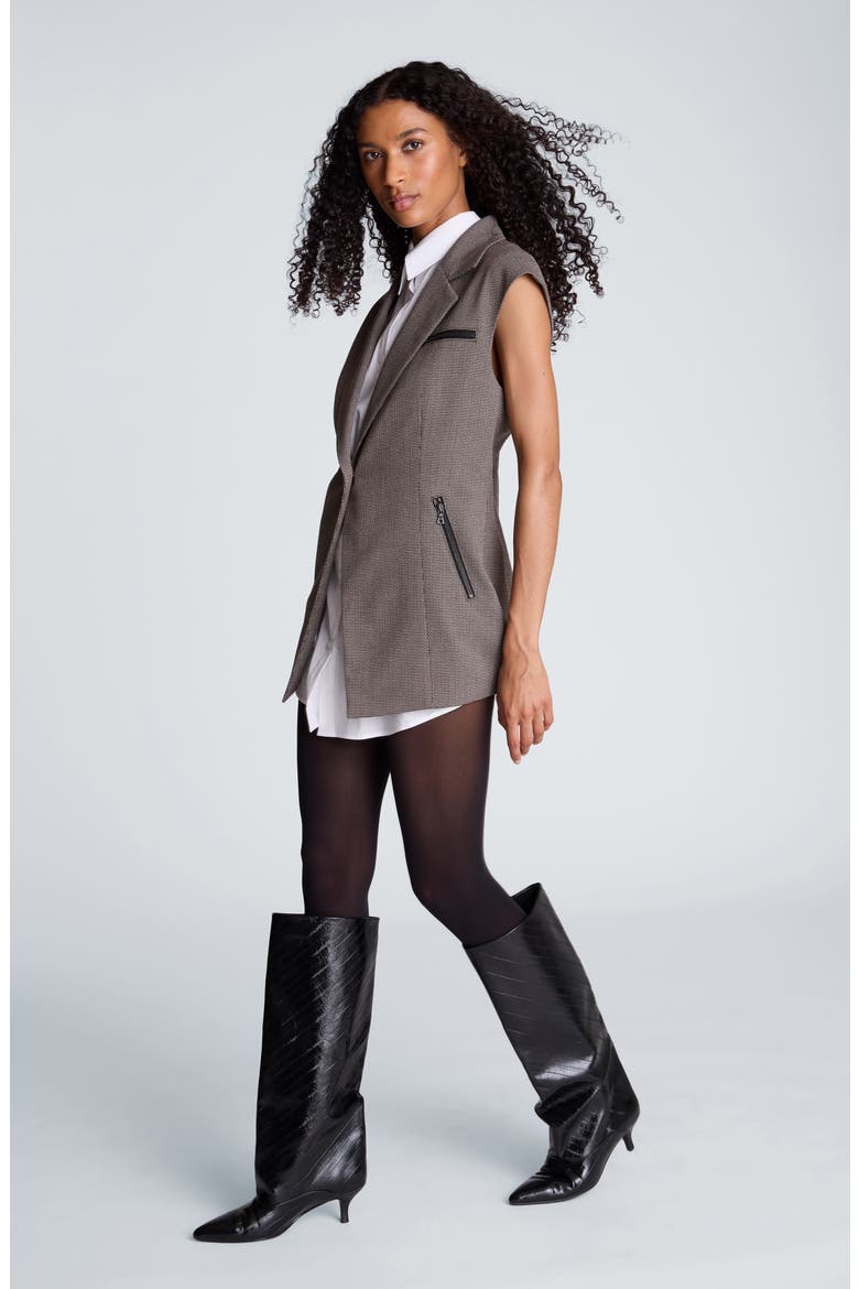 Zip Pocket Vest, Alternate, color, BLACK MULTI/ PURE WHITE