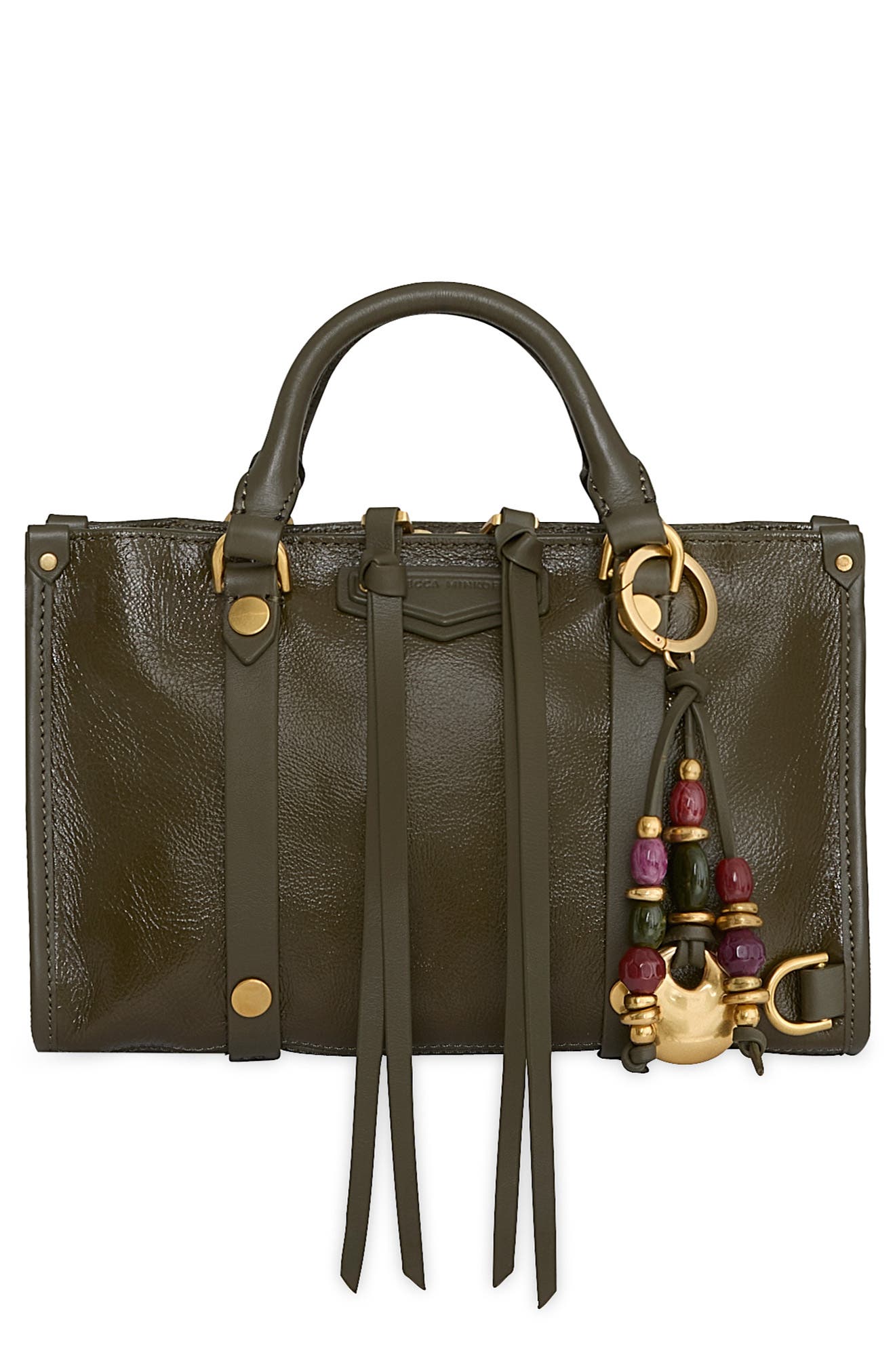 Surplus Leather Crossbody Satchel, Main, color, OLIVE