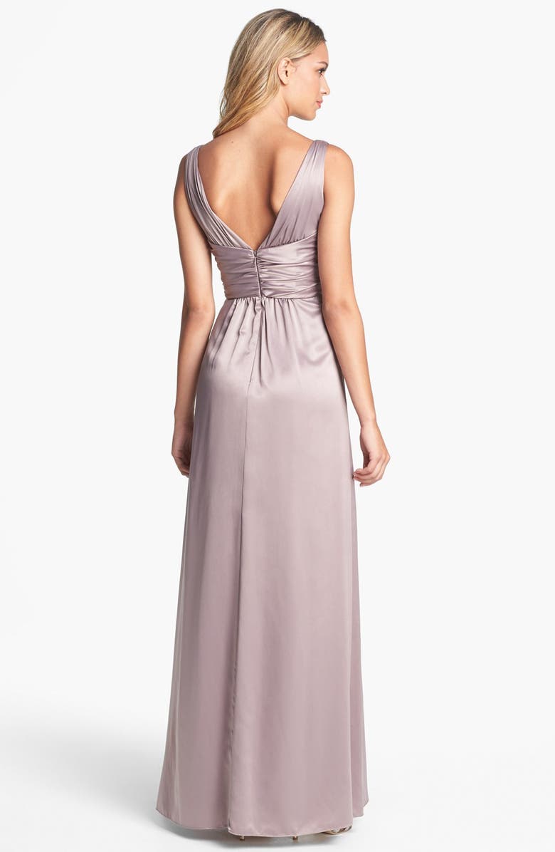 Amsale Long Charmeuse Dress, Alternate, color, 