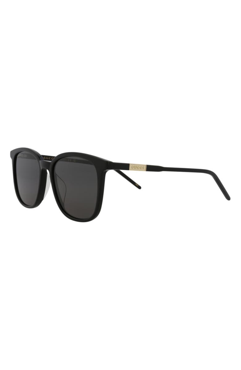 Gucci 54mm Square Sunglasses, Alternate, color, Black Black Grey