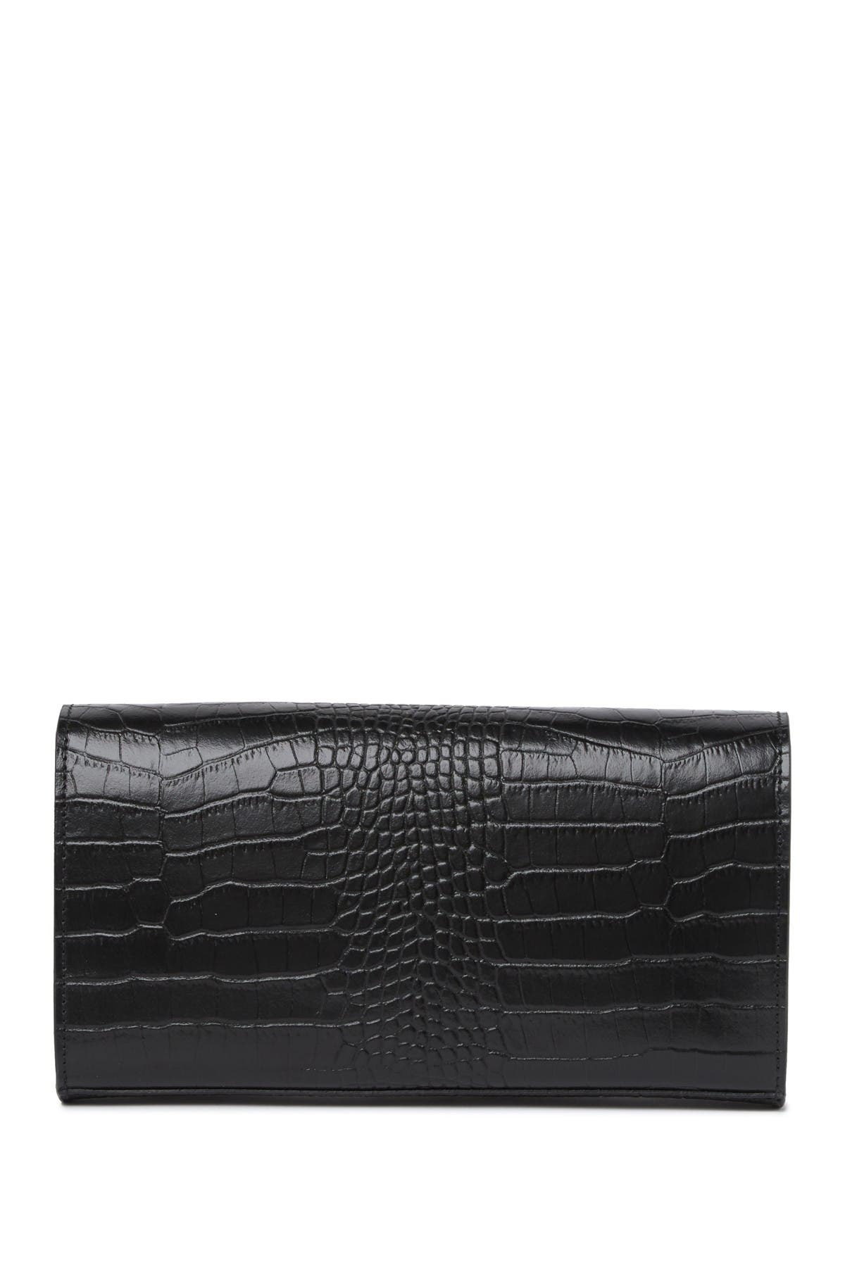 SCUI STUDIOS Croc Embossed Leather Clutch, Main, color, 