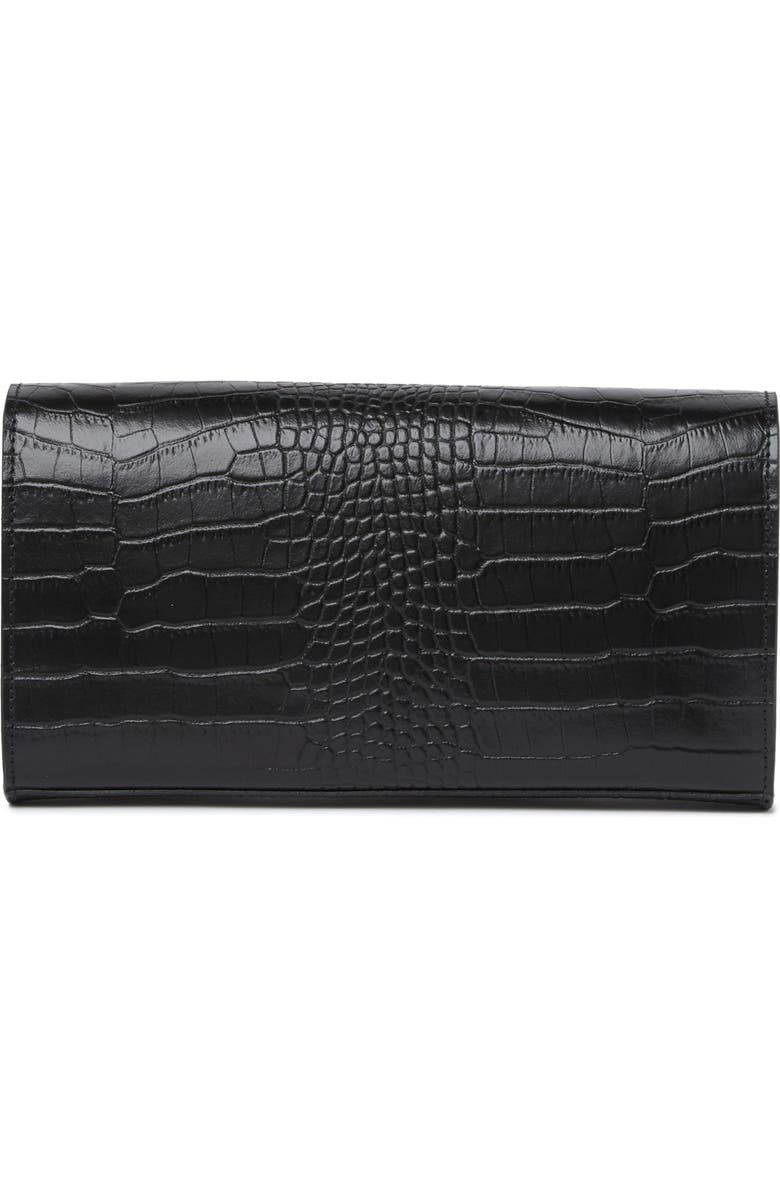 SCUI STUDIOS Croc Embossed Leather Clutch, Main, color,