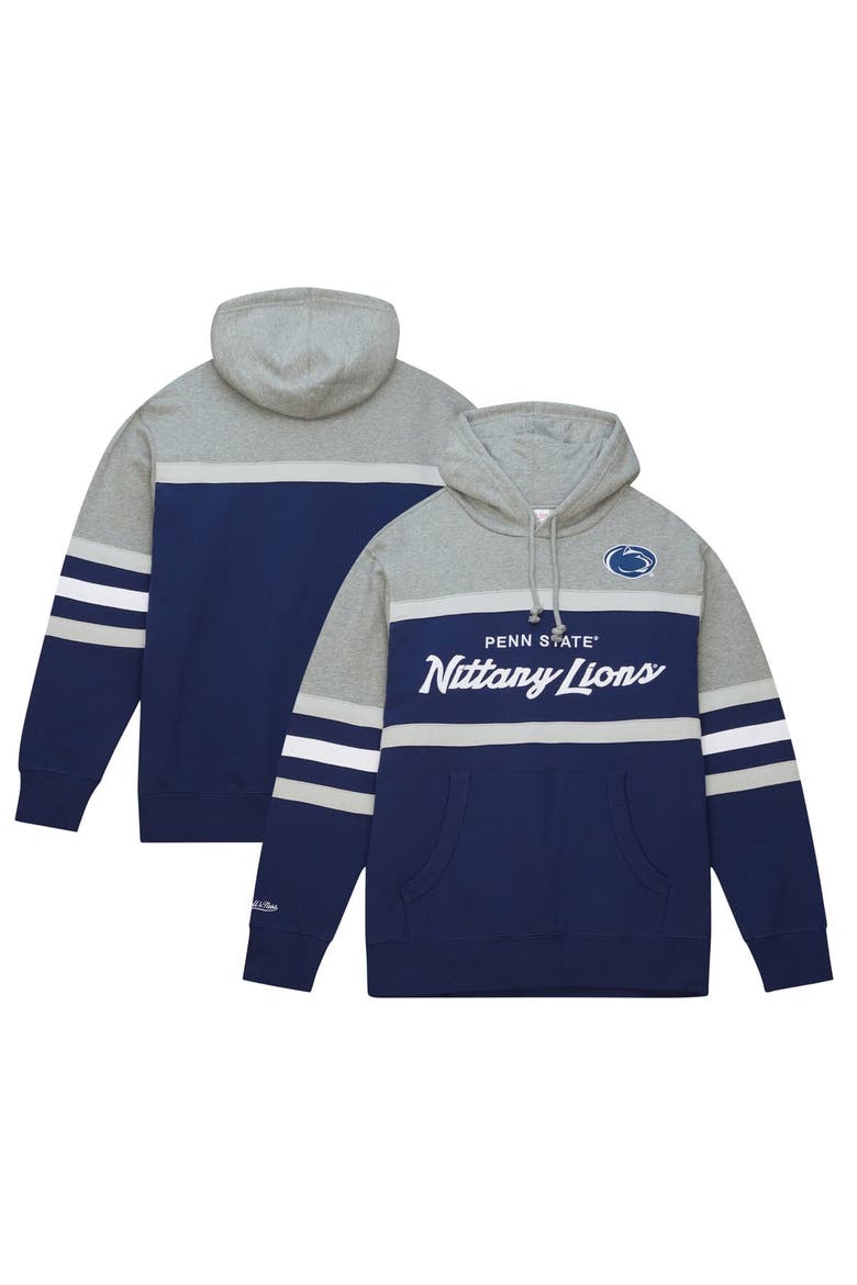 Men's Mitchell & Ness Navy Penn State Nittany Lions Head Coach Pullover Hoodie, Main, color, Navy