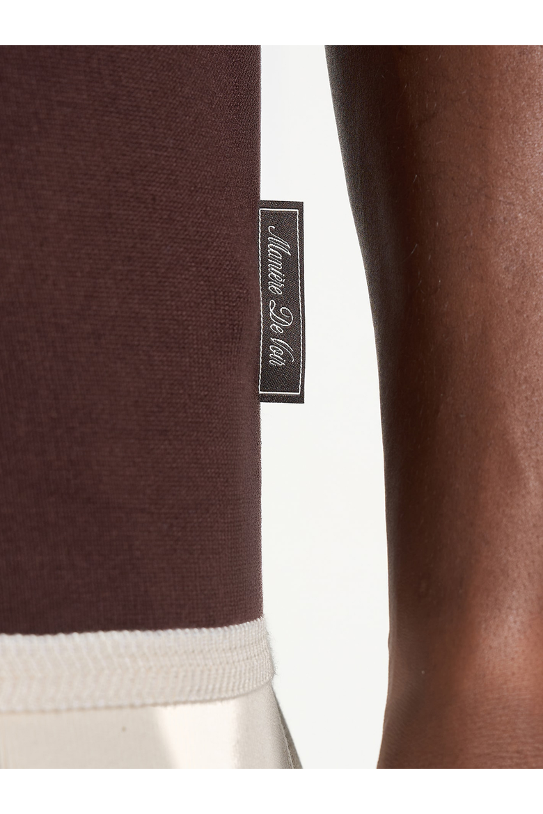 Lambert Contrast Detail Knit Polo, Alternate, color, Brown