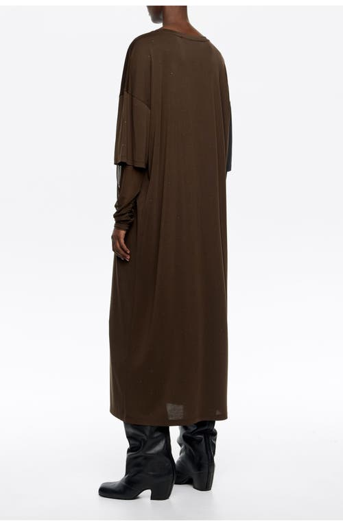 Bimba Y Lola Tulle Sleeve Sress In Brown