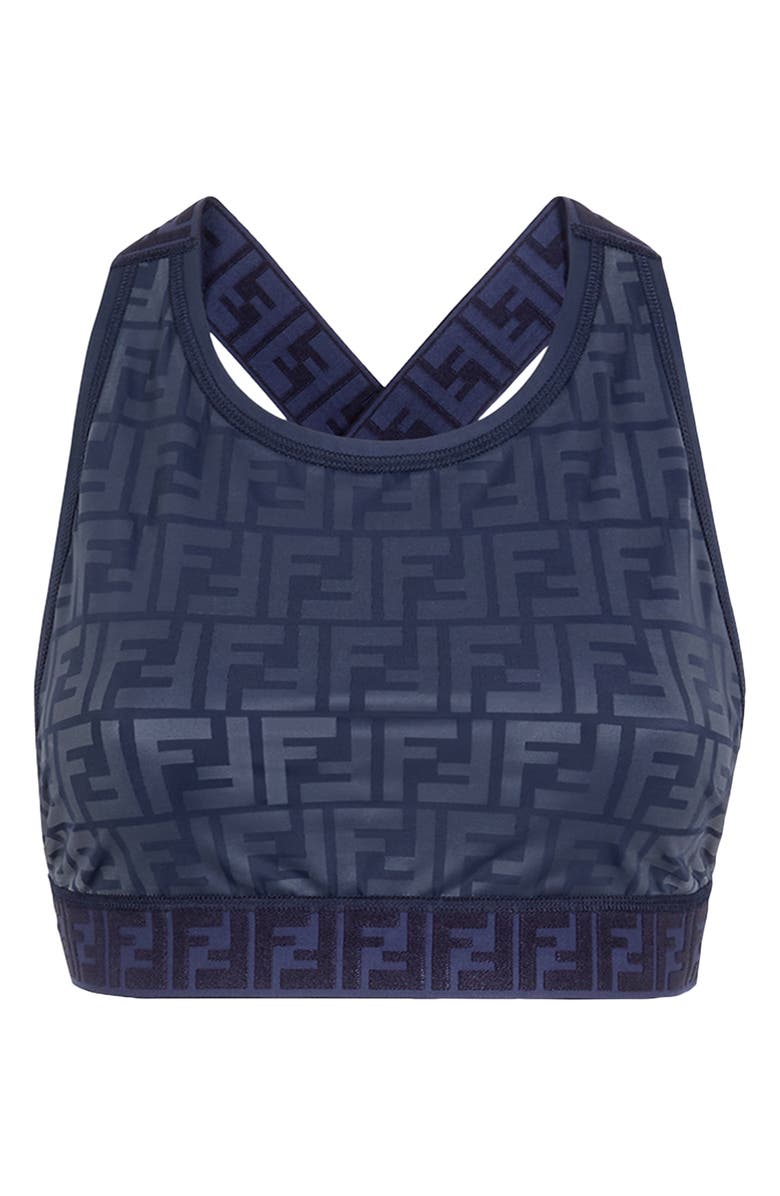 Fendi FF Logo Sports Bra, Main, color, Eddie