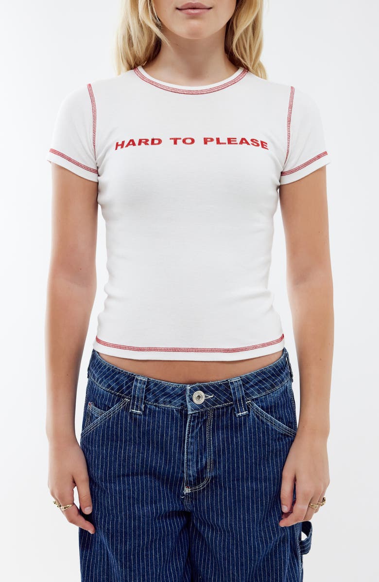 BDG Urban Outfitters Hard to Please Graphic Baby Tee, Main, color, White