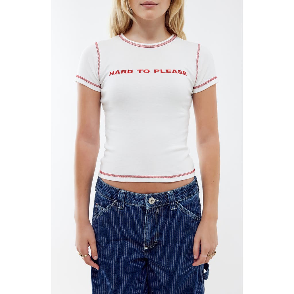 Bdg Urban Outfitters Hard To Please Graphic Baby Tee In White
