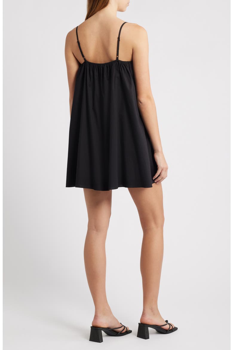 Casey Stretch Cotton Cami Dress, Alternate, color, BLACK