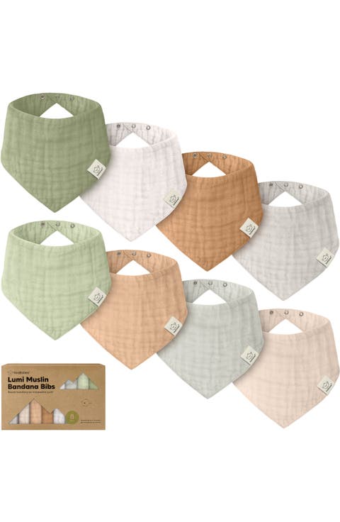8-Pack Lumi Muslin Bandana Bibs