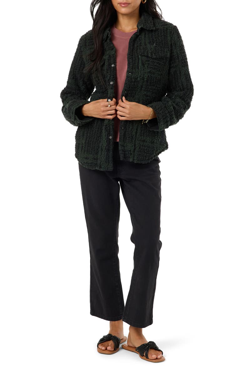 Zuma High Pile Plaid Shirt Jacket, Alternate, color, HUNTER GREEN