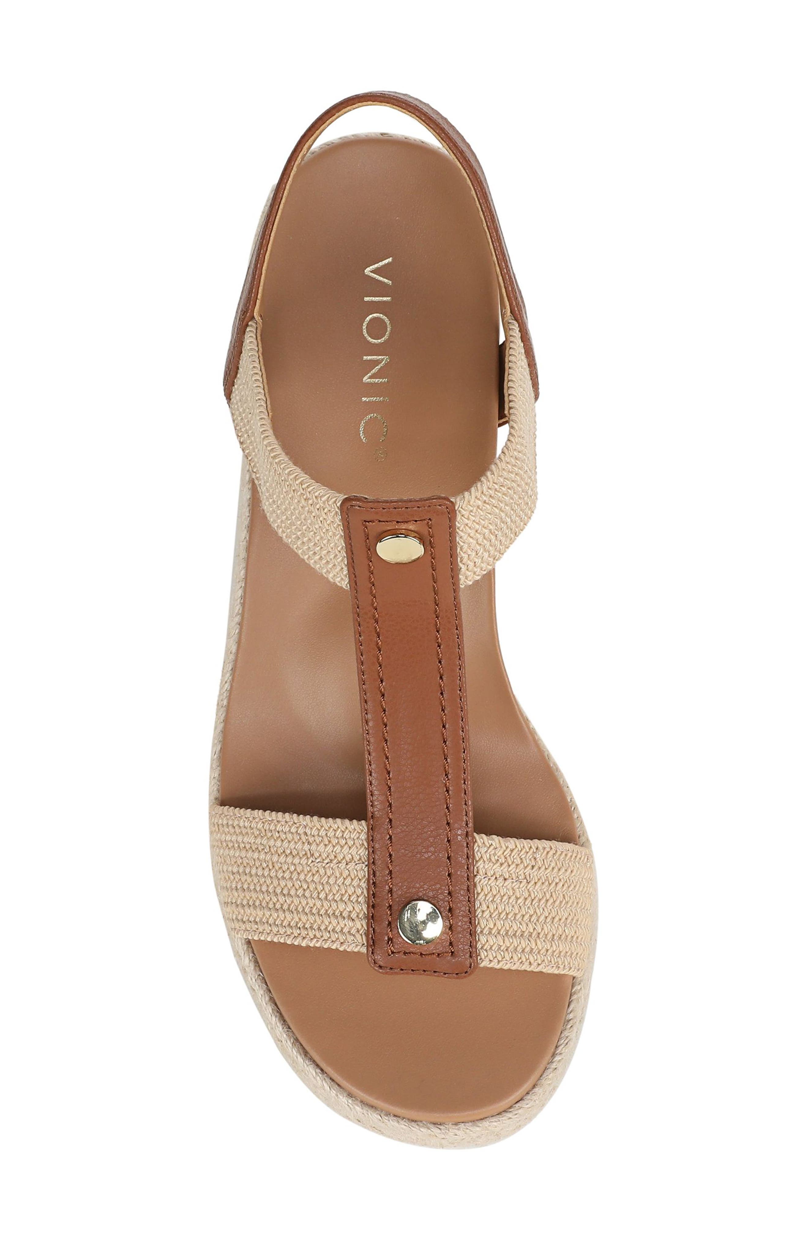 Vionic Calera Wedge Sandal, Alternate, color, Camel