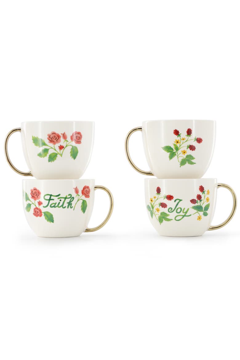 8 Piece 17.5 Ounce Ceramic Assorted Mug Set, Alternate, color, White