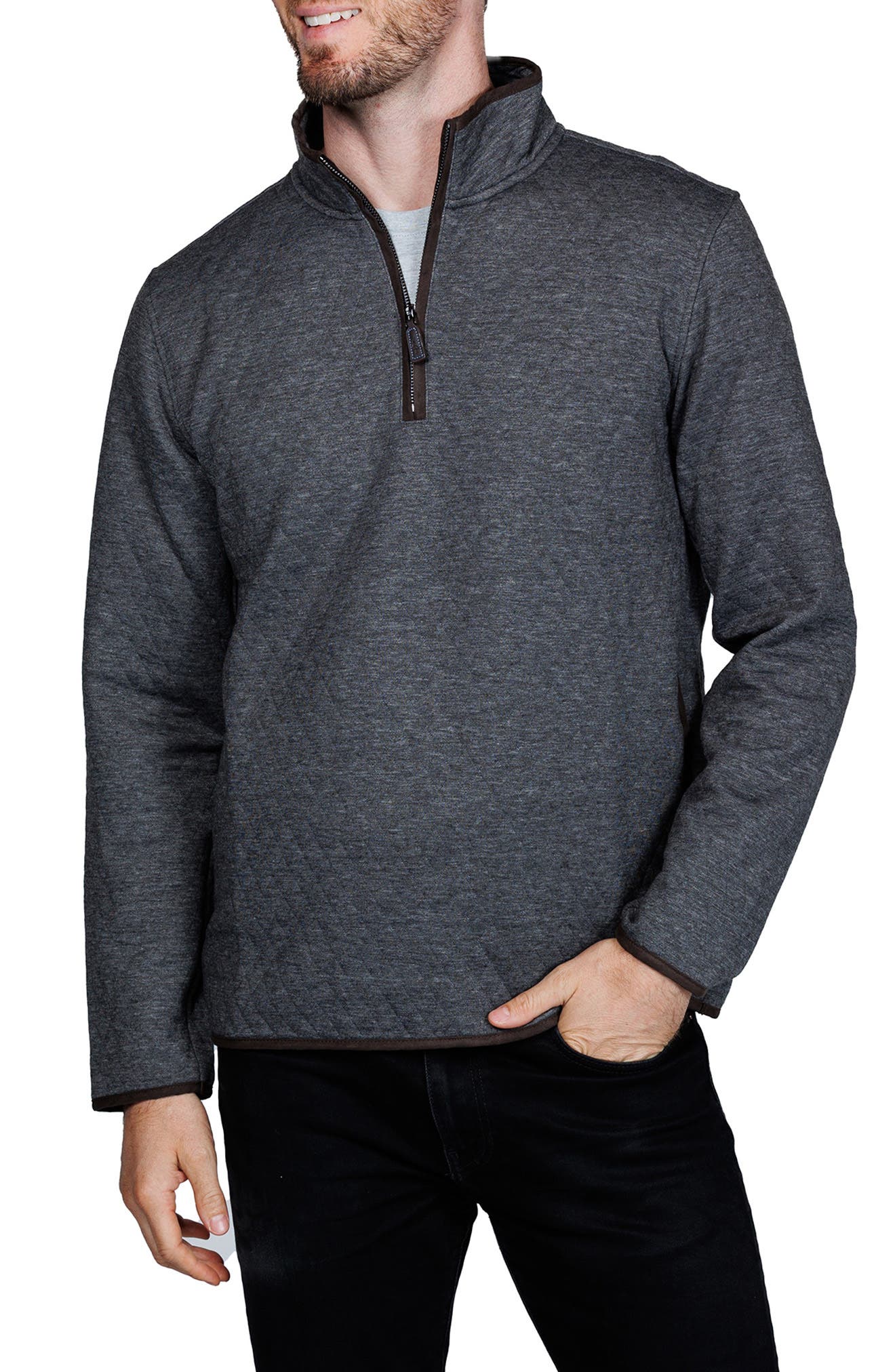 TailorByrd Quilted Quarter Zip Pullover