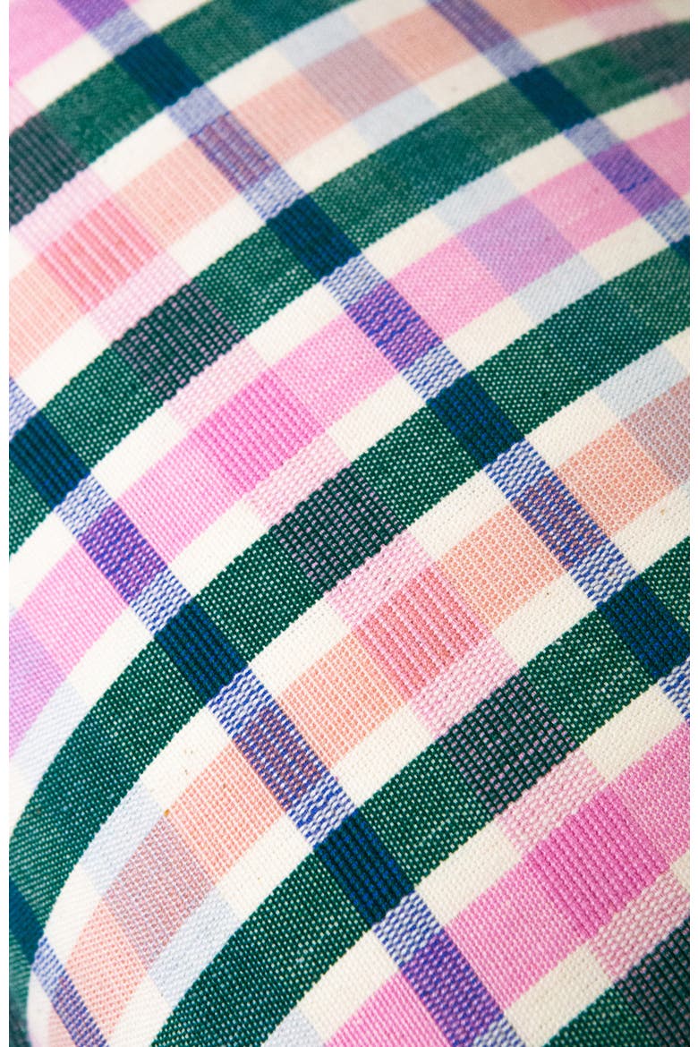 Lola Plaid Ruffle Handwoven Cotton Throw Pillow, Alternate, color, Multicolored