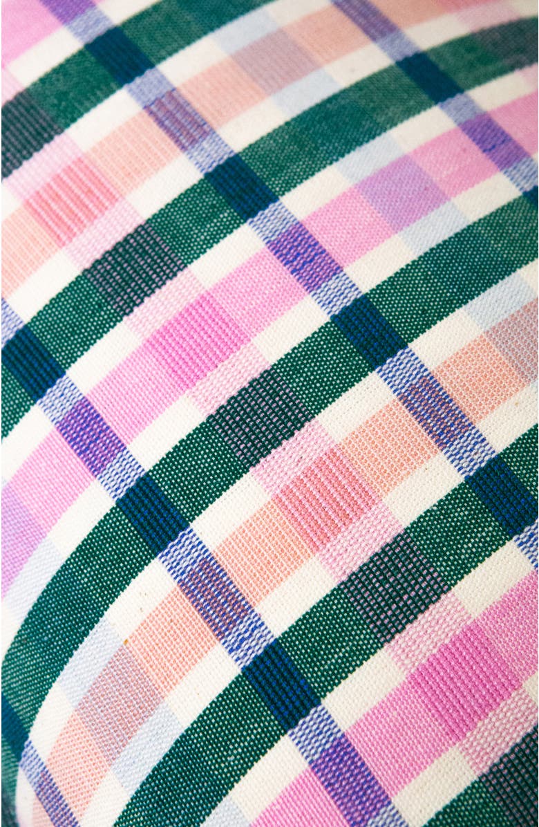 Archive New York Lola Plaid Ruffle Handwoven Cotton Throw Pillow, Alternate, color, Multicolored