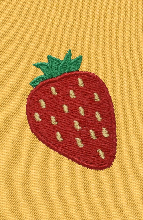 Dalix Strawberry Cropped Fleece Hoodie In Heather Mustard