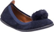 Elephantito Kids' Faux Fur Pompom Ballerina Flat