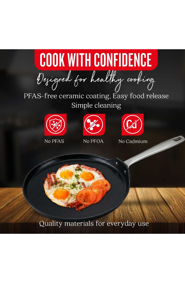 Alva Maestro 10-inch Nonstick Crepe Pan, Alternate, color, Black