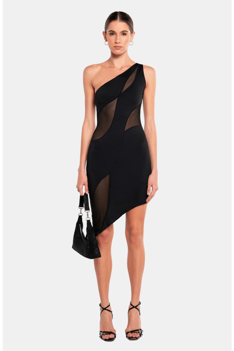 Curve Mini Dress, Alternate, color, Black