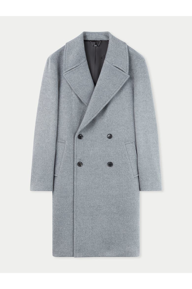 Double-Breasted Cashmere Coat for Men, Main, color, dim gray