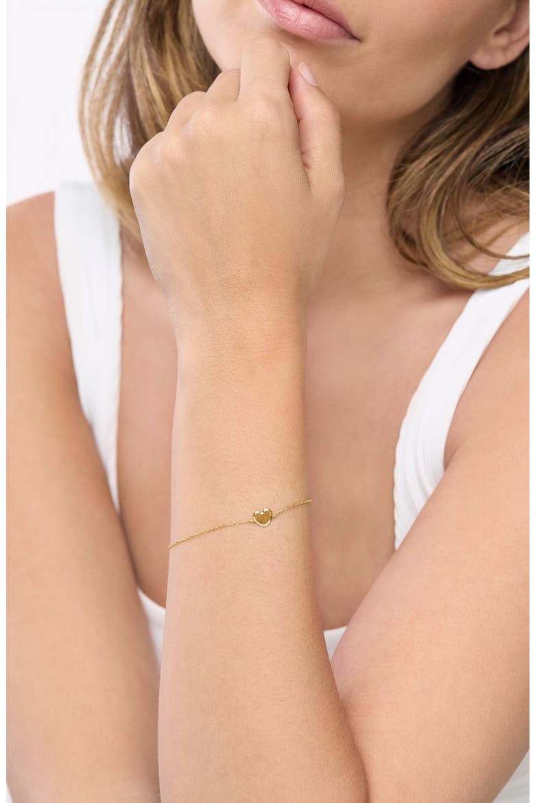 14k Gold Heart Chain Bracelet, Alternate, color, 14KY