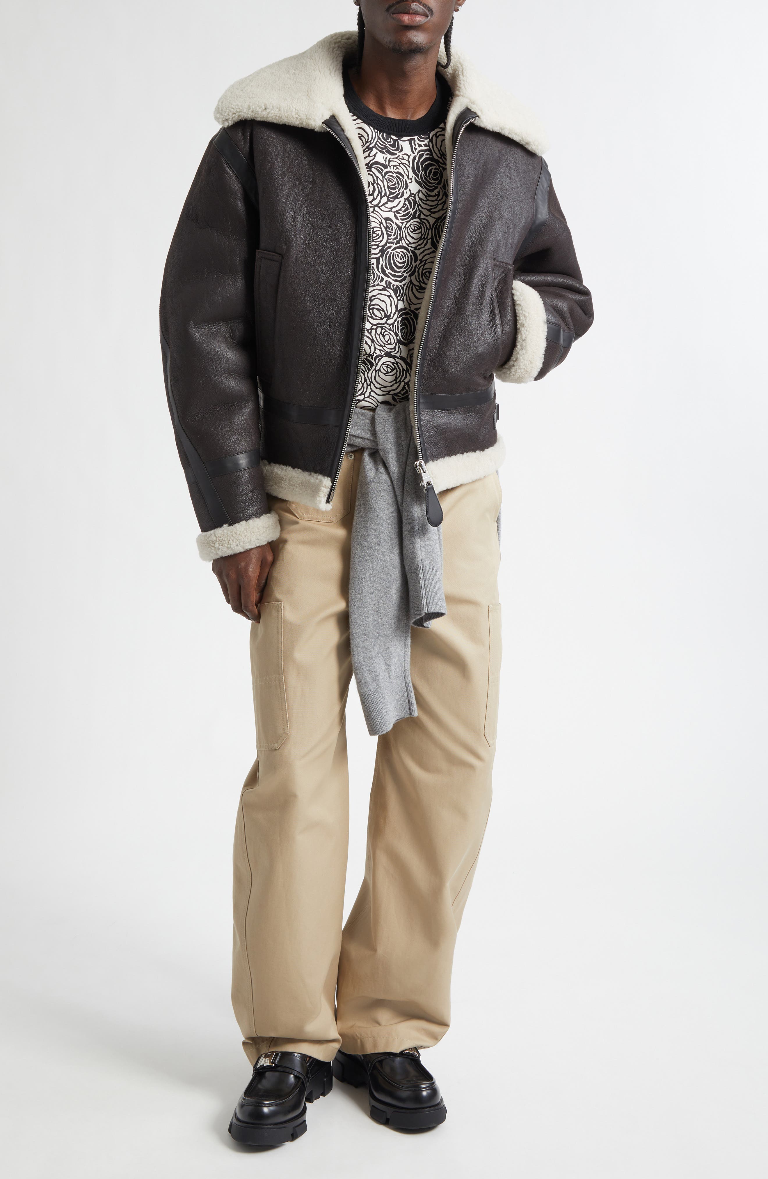 Genuine Shearling Liner Bomber Jacket - image 2