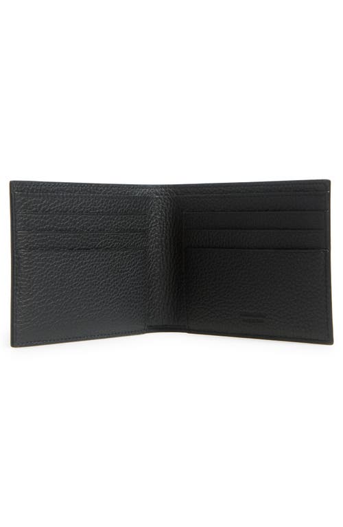 Ferragamo Monogram Coated Canvas Bifold Wallet In Nero/grigio