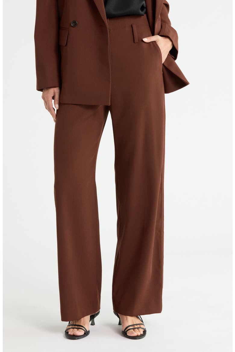 Liam High Waist Wide Leg Pants, Main, color, BRUNETTE