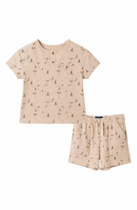Andy & Evan Kids' Surfboard Henley T-Shirt & Shorts Set