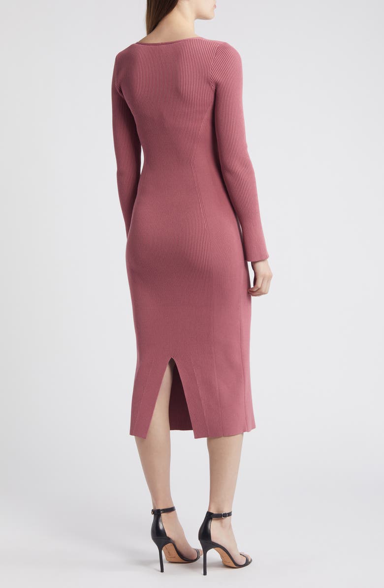 BOSS Formina Rib Long Sleeve Dress, Alternate, color, 