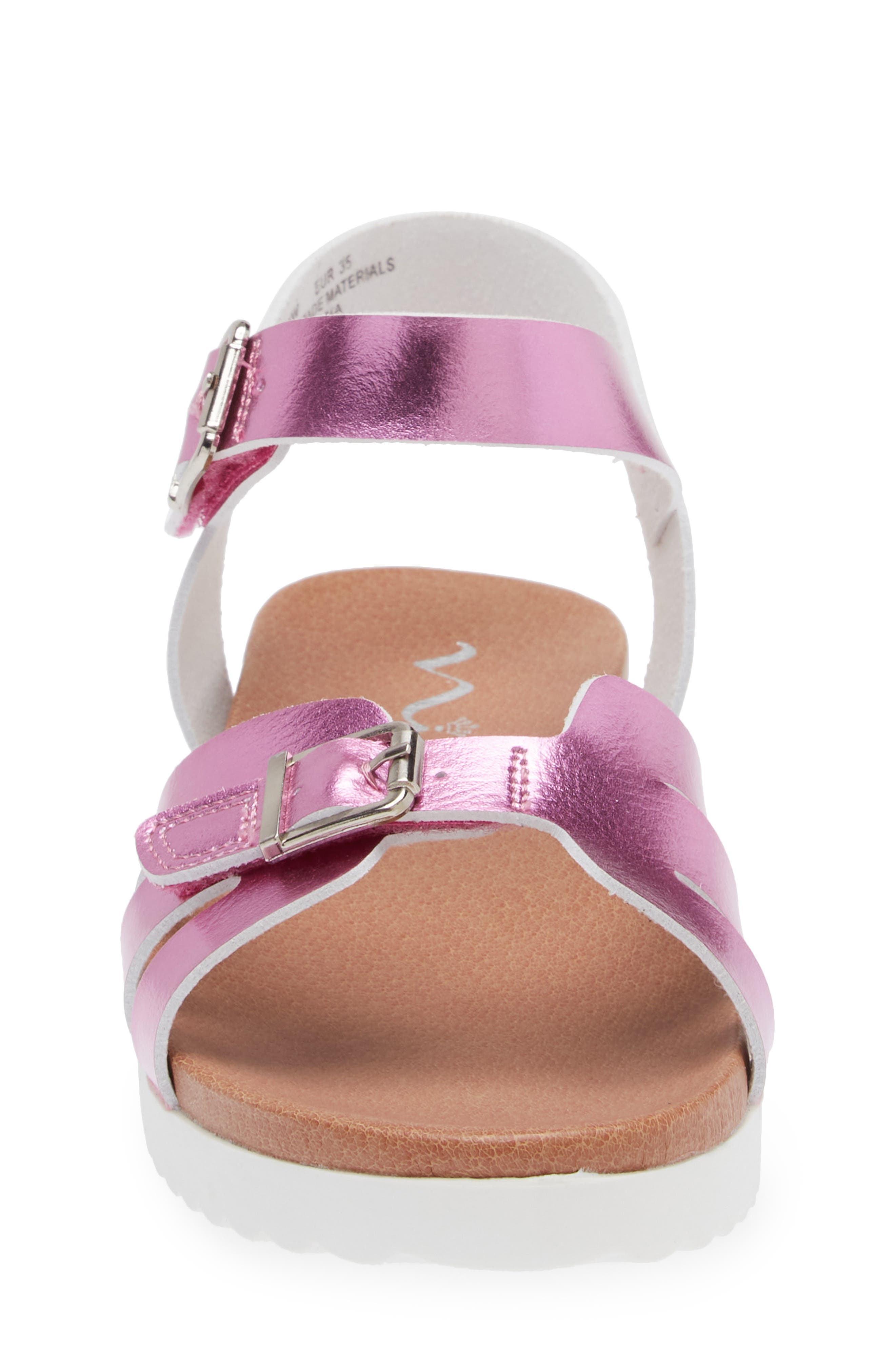 Nina Kids
 Lacey Metallic Strappy Sandal, Alternate, color, Dark Pink Metallic