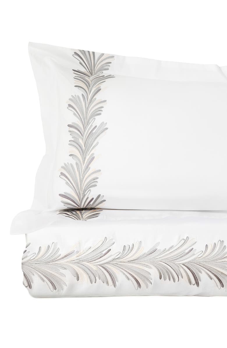 MELANGE HOME Ava Embroidered Duvet Cover & Sham Set, Alternate, color, Grey/ White