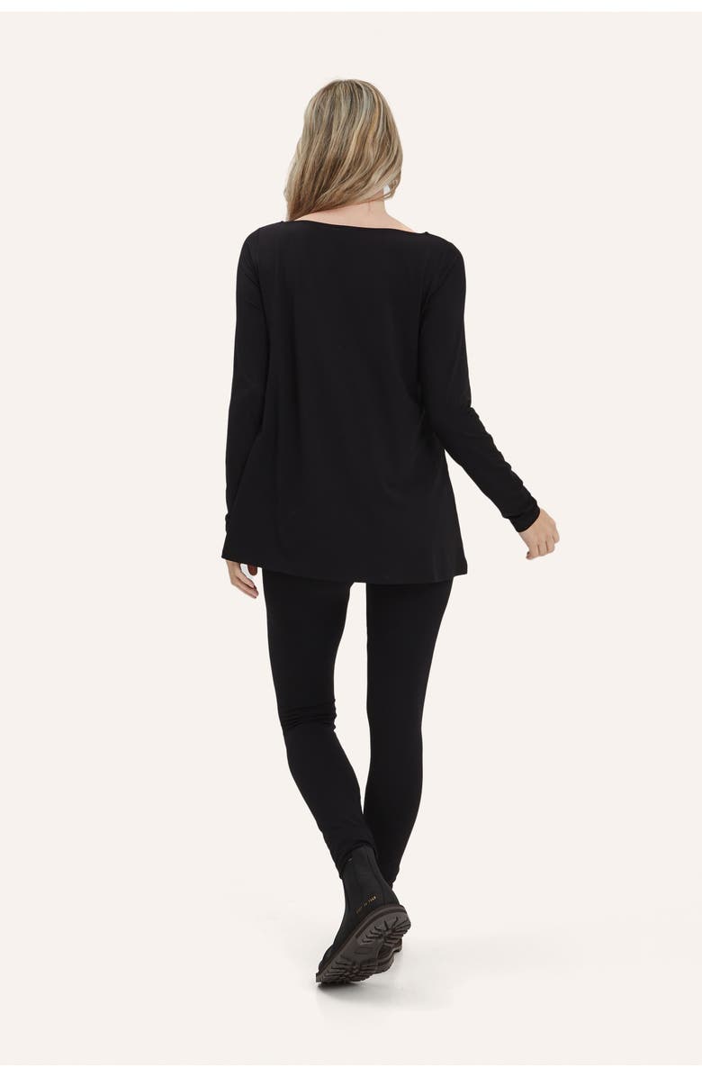 Nom Maternity Nicolette Long Sleeve Maternity & Nursing Tee, Alternate, color, Black