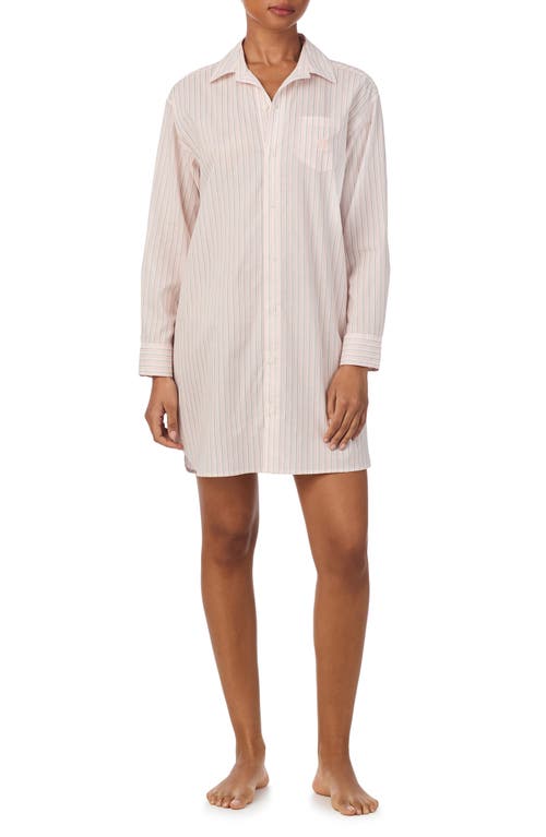 Ralph Lauren Lauren  Print Cotton Blend Sleepshirt In White
