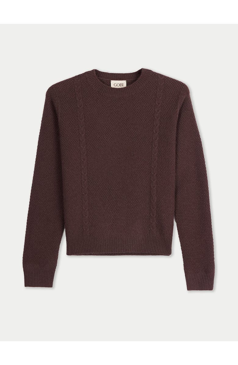 Gobi Cashmere Cropped Crewneck Cashmere Sweater, Main, color, Cocoa